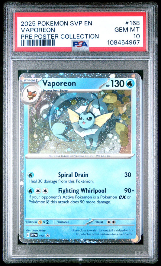 2025 POKEMON SVP EN-SV BLACK STAR PROMO #168 VAPOREON PRE POSTER COLLECTION